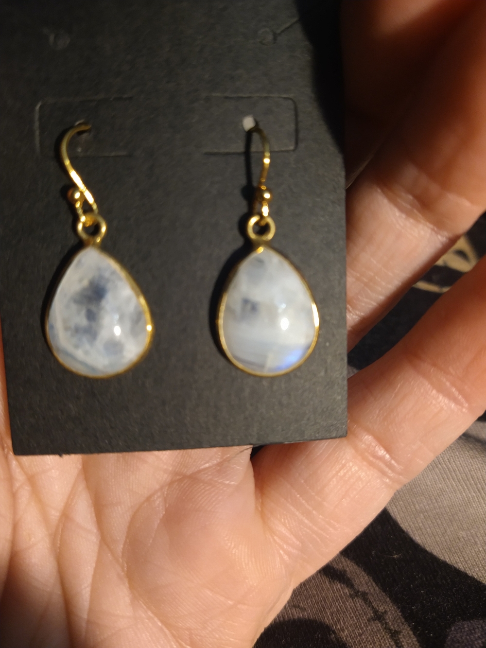 Gold Vermeil Teardrop Moonstone Earrings - Women Jewelry